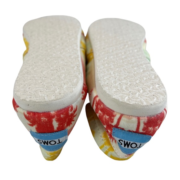 Toms Orange Palm Trees Classic Slip-On Loafers Size W7 - Picture 10 of 14